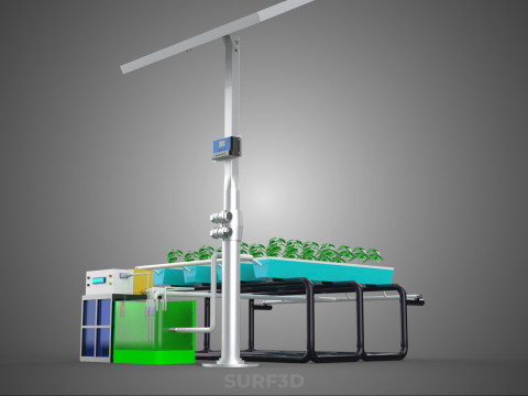 SOLAR PANEL POWER SMART IOT PH NUTRIENT CONTROL HYDROPONIC PLANT 3D Модель