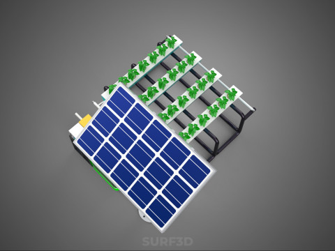 SOLAR PANEL POWER SMART IOT PH NUTRIENT CONTROL HYDROPONIC PLANT 3D Модель