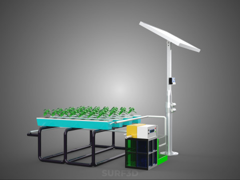 SOLAR PANEL POWER SMART IOT PH NUTRIENT CONTROL HYDROPONIC PLANT 3D Модель