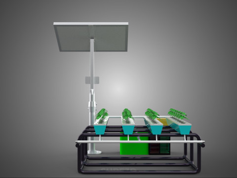 SOLAR PANEL POWER SMART IOT PH NUTRIENT CONTROL HYDROPONIC PLANT 3D Модель