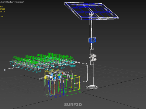 SOLAR PANEL POWER SMART IOT PH NUTRIENT CONTROL HYDROPONIC PLANT 3D Модель