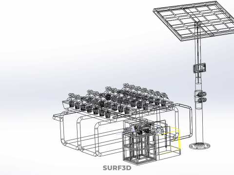 SOLAR PANEL POWER SMART IOT PH NUTRIENT CONTROL HYDROPONIC PLANT 3D Модель