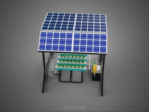 SOLAR ROOF ENERGY POWER IOT PH NUTRIENT CONTROL HYDROPONIC PLANT 3D Model