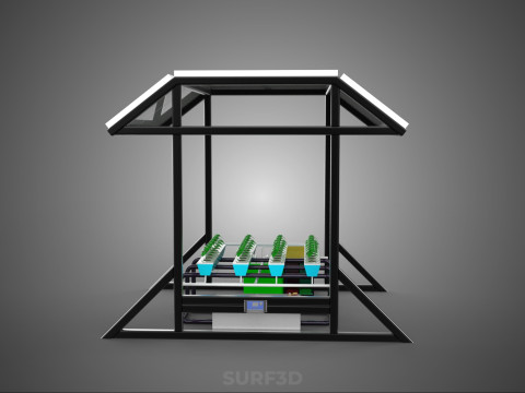 SOLAR ROOF ENERGY POWER IOT PH NUTRIENT CONTROL HYDROPONIC PLANT 3D Model