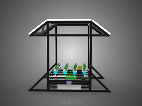 SOLAR ROOF ENERGY POWER IOT PH NUTRIENT CONTROL HYDROPONIC PLANT 3D Model