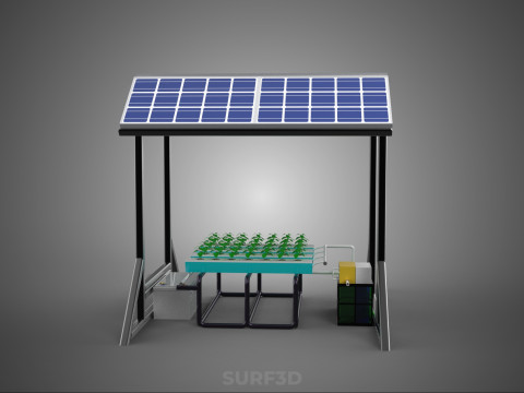 SOLAR ROOF ENERGY POWER IOT PH NUTRIENT CONTROL HYDROPONIC PLANT 3D Model