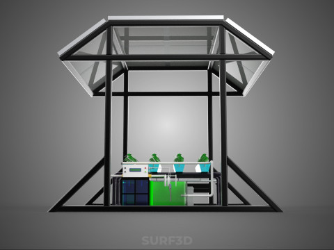 SOLAR ROOF ENERGY POWER IOT PH NUTRIENT CONTROL HYDROPONIC PLANT 3D Model