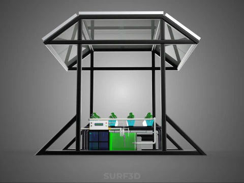 SOLAR ROOF ENERGY POWER IOT PH NUTRIENT CONTROL HYDROPONIC PLANT 3D Model
