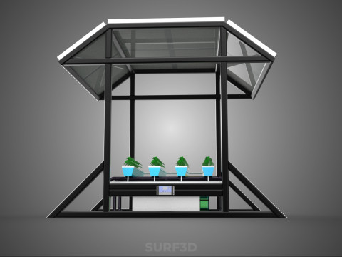 SOLAR ROOF ENERGY POWER IOT PH NUTRIENT CONTROL HYDROPONIC PLANT 3D Model