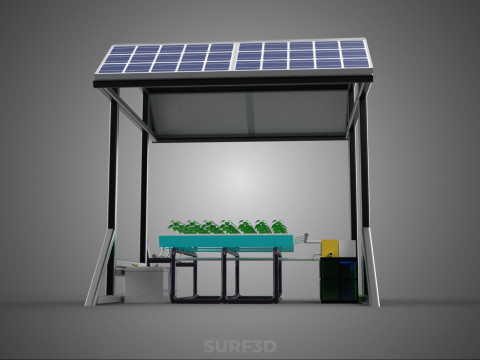 SOLAR ROOF ENERGY POWER IOT PH NUTRIENT CONTROL HYDROPONIC PLANT 3D Model