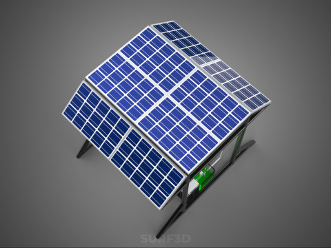 SOLAR ROOF ENERGY POWER IOT PH NUTRIENT CONTROL HYDROPONIC PLANT 3D Model
