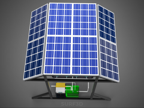 SOLAR ROOF ENERGY POWER IOT PH NUTRIENT CONTROL HYDROPONIC PLANT 3D Model