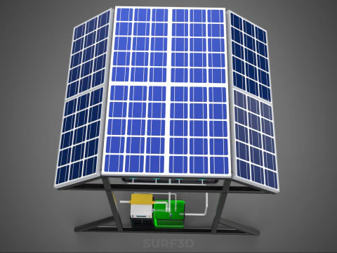 SOLAR ROOF ENERGY POWER IOT PH NUTRIENT CONTROL HYDROPONIC PLANT 3D Model