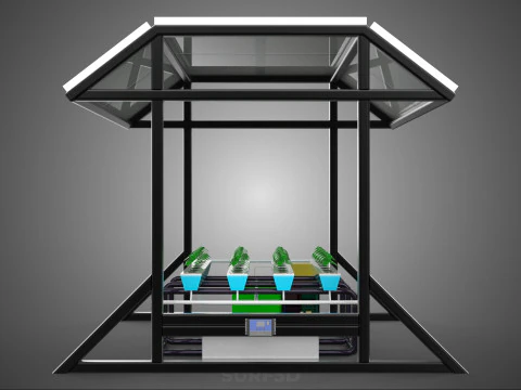 SOLAR ROOF ENERGY POWER IOT PH NUTRIENT CONTROL HYDROPONIC PLANT 3D Model