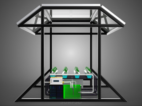 SOLAR ROOF ENERGY POWER IOT PH NUTRIENT CONTROL HYDROPONIC PLANT 3D Model
