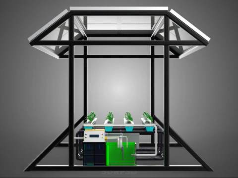 SOLAR ROOF ENERGY POWER IOT PH NUTRIENT CONTROL HYDROPONIC PLANT 3D Model