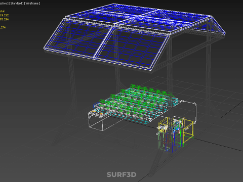 SOLAR ROOF ENERGY POWER IOT PH NUTRIENT CONTROL HYDROPONIC PLANT 3D Model