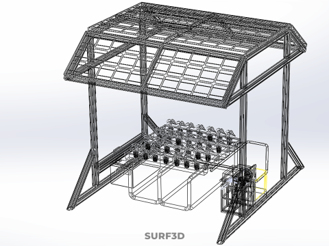SOLAR ROOF ENERGY POWER IOT PH NUTRIENT CONTROL HYDROPONIC PLANT 3D Model