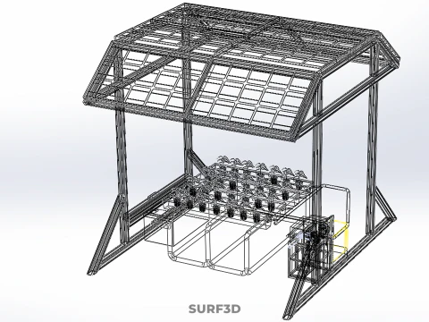 SOLAR ROOF ENERGY POWER IOT PH NUTRIENT CONTROL HYDROPONIC PLANT 3D Model