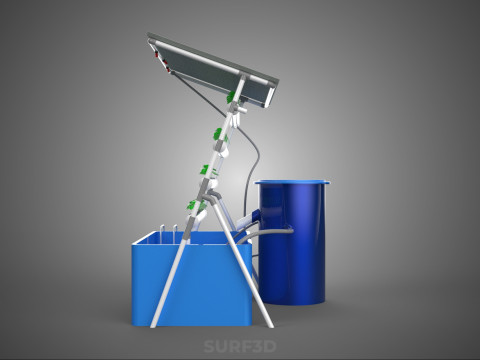 HYDROPONIC PLANT AUTO WATER CYCLE TANK PUMP NOZZLE SPRAYER FARM 3D Modell