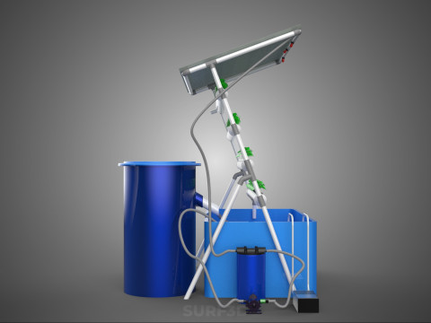 HYDROPONIC PLANT AUTO WATER CYCLE TANK PUMP NOZZLE SPRAYER FARM 3D Modell
