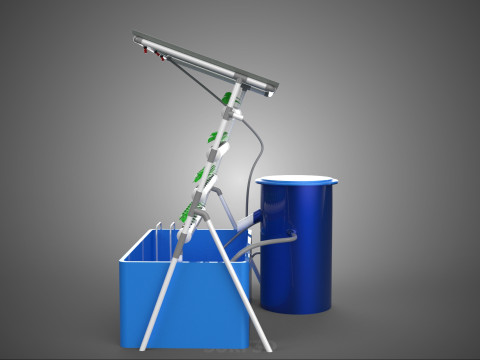 HYDROPONIC PLANT AUTO WATER CYCLE TANK PUMP NOZZLE SPRAYER FARM 3D Modell