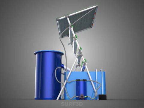 HYDROPONIC PLANT AUTO WATER CYCLE TANK PUMP NOZZLE SPRAYER FARM 3D Model