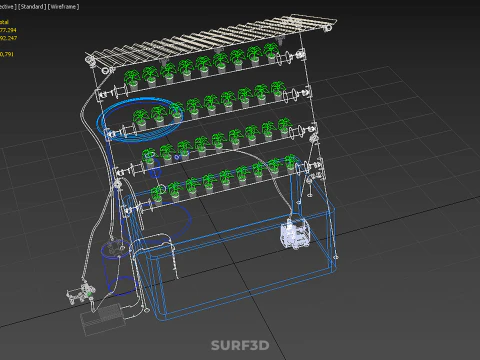 HYDROPONIC PLANT AUTO WATER CYCLE TANK PUMP NOZZLE SPRAYER FARM 3D Model