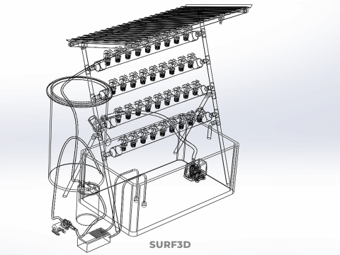 HYDROPONIC PLANT AUTO WATER CYCLE TANK PUMP NOZZLE SPRAYER FARM 3D Modell