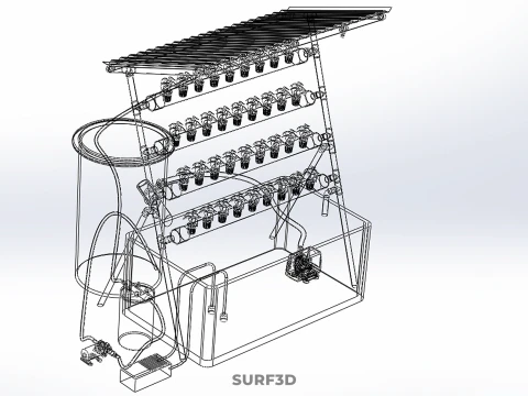 HYDROPONIC PLANT AUTO WATER CYCLE TANK PUMP NOZZLE SPRAYER FARM 3D Model