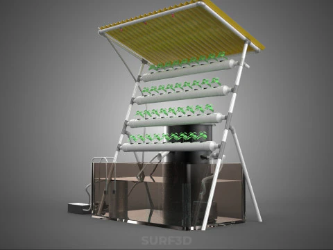 CULTIVATION PLANT HYDROPONIC WATER CYCLE TANK PUMP NOZZLE SPRAY 3D Model