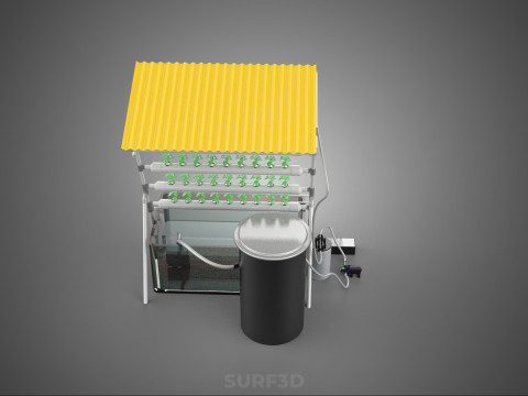 CULTIVATION PLANT HYDROPONIC WATER CYCLE TANK PUMP NOZZLE SPRAY 3D Модель