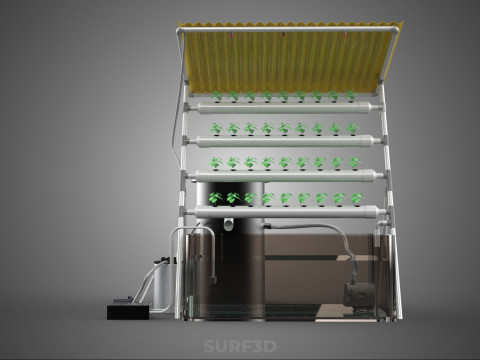 CULTIVATION PLANT HYDROPONIC WATER CYCLE TANK PUMP NOZZLE SPRAY 3D Модель
