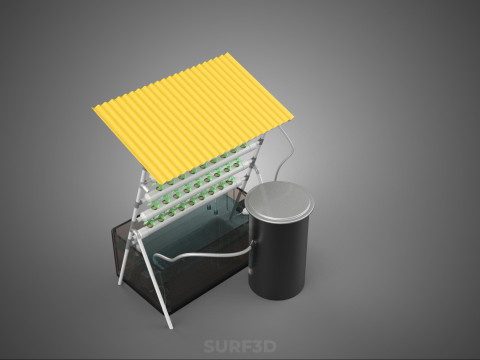 CULTIVATION PLANT HYDROPONIC WATER CYCLE TANK PUMP NOZZLE SPRAY 3D Модель