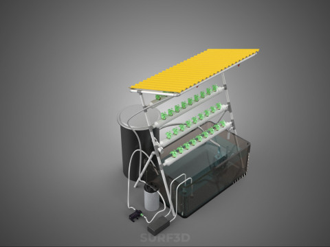 CULTIVATION PLANT HYDROPONIC WATER CYCLE TANK PUMP NOZZLE SPRAY 3D Модель