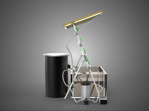 CULTIVATION PLANT HYDROPONIC WATER CYCLE TANK PUMP NOZZLE SPRAY 3D Модель