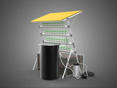 CULTIVATION PLANT HYDROPONIC WATER CYCLE TANK PUMP NOZZLE SPRAY 3D Model
