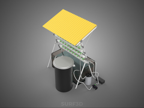 CULTIVATION PLANT HYDROPONIC WATER CYCLE TANK PUMP NOZZLE SPRAY 3D Модель