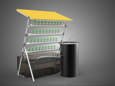 CULTIVATION PLANT HYDROPONIC WATER CYCLE TANK PUMP NOZZLE SPRAY 3D Model