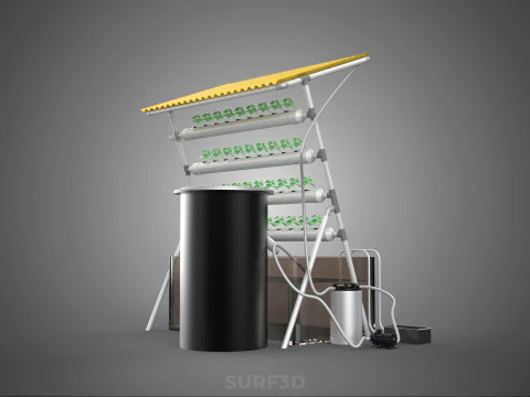 CULTIVATION PLANT HYDROPONIC WATER CYCLE TANK PUMP NOZZLE SPRAY 3D Model