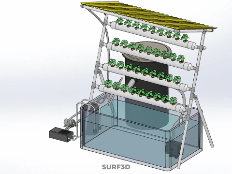CULTIVATION PLANT HYDROPONIC WATER CYCLE TANK PUMP NOZZLE SPRAY 3D Model