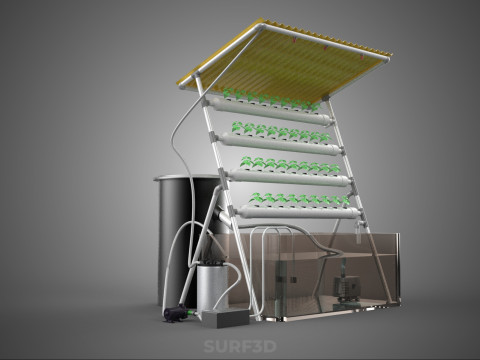 CULTIVATION PLANT HYDROPONIC WATER CYCLE TANK PUMP NOZZLE SPRAY 3D Модель