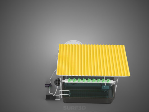 CULTIVATION PLANT HYDROPONIC WATER CYCLE TANK PUMP NOZZLE SPRAY 3D Модель