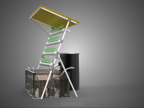 CULTIVATION PLANT HYDROPONIC WATER CYCLE TANK PUMP NOZZLE SPRAY 3D Модель