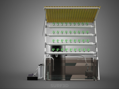 CULTIVATION PLANT HYDROPONIC WATER CYCLE TANK PUMP NOZZLE SPRAY 3D Модель