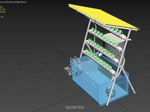 CULTIVATION PLANT HYDROPONIC WATER CYCLE TANK PUMP NOZZLE SPRAY 3D Model