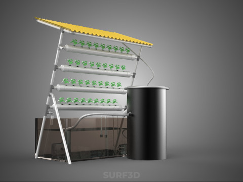 CULTIVATION PLANT HYDROPONIC WATER CYCLE TANK PUMP NOZZLE SPRAY 3D Модель