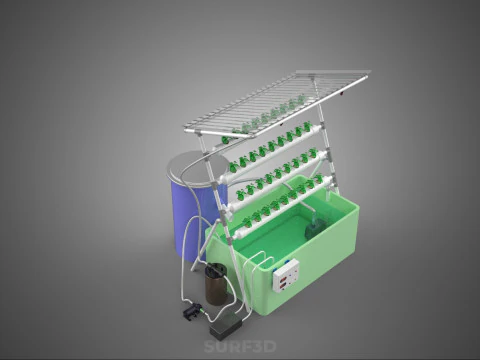 IOT HYDROPONIC PLANT AUTO CONTROL WATER CYCLE PUMP NOZZLE SPRAY 3D Model