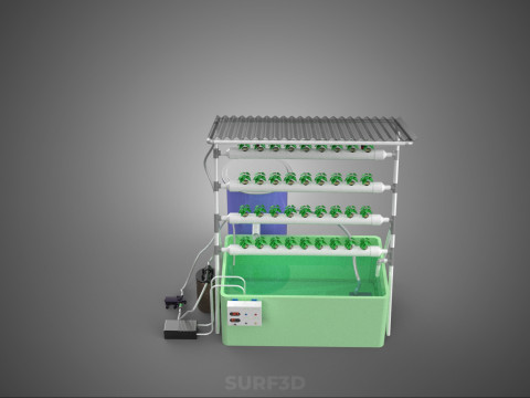 IOT HYDROPONIC PLANT AUTO CONTROL WATER CYCLE PUMP NOZZLE SPRAY 3Dモデル