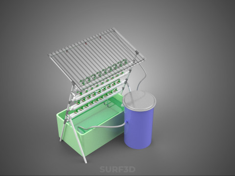 IOT HYDROPONIC PLANT AUTO CONTROL WATER CYCLE PUMP NOZZLE SPRAY 3Dモデル
